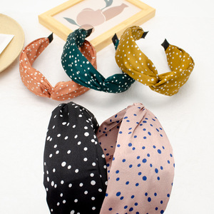 Korean Style Polka Dot <b>Headband</b> Fabric Hairband Daily Use Manual Made - Product Image 1