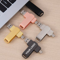 Unidad Flash USB Metálica Móvil de Gran Capacidad, 16GB-512GB, 3.0 Tipo-C, Transferencia Rápida de Datos, Colores Personalizados, Logotipo, 1 Año de Garantía