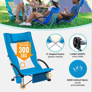 Bestex Chaise de plage courte personnalisée en aluminium de haute qualité Toile d'été personnalisée Chaise de plage Web pliable pour le bronzage - Product Image 3