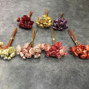 RK238 Bouquet <span class=keywords><strong>de</strong></span> mini-lotus artificiel fait main à branche courte, 6 têtes, Camélia, Prunier, Rose, Décoration florale <span class=keywords><strong>de</strong></span> mariée à tenir à <span class=keywords><strong>la</strong></span> main - Product Image 1