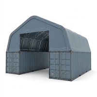 UV Dayanımlı Galvanizli A-Çerçeveli Nakliye Konteyneri Depolama Çadırı (610g PVC) Acil Yardım Malzemeleri Depolaması İçin