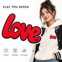 Patch personnalisé en TPU plat, transfert thermique, motif cœur d'amour, pour sweat-shirt, veste, vêtements de sport, étiquette en TPU, accessoires vestimentaires