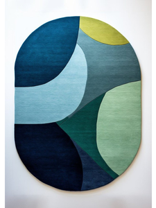 พรมปูพื้นขนแกะขนนุ่มแบบทำมือทรงแคปซูลดีไซน์นามธรรมทันสมัยสำหรับบ้านสำนักงานห้องนั่งเล่น/ห้องเด็ก - Product Image 5