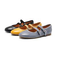 Chaussures plates Mary Jane rétro en cuir souple pour femmes, bout rond, confortables toute la journée, en cuir véritable