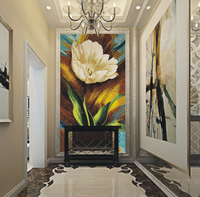 Mosaïque murale à motifs floraux, Mosaïque artistique en verre, Mosaïque murale à motifs de roses, Prix des mosaïques murales à motifs floraux