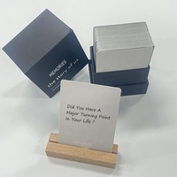 Carte di conversazione con citazioni e affermazioni personalizzate, in carta pregiata, con supporto in legno, scatola rigida in cartone, stampa offset CMYK