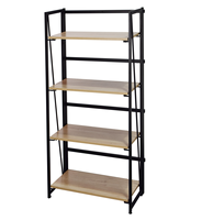Étagère moderne, échelle, bibliothèque, rangement, étagère à 4 niveaux, aspect industriel, mobilier de salon, chambre à coucher, meuble mobile et pliable