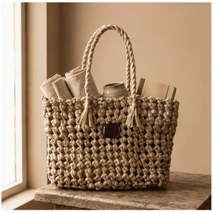 Handwoven Natural <b>Straw</b> Tote <b>Bag</b> Eco Friendly Beach Shopping Travel Shoulder Handbag for Women and Everyday Use - Product Image 1