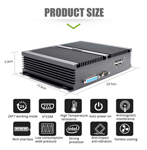 Mini Computadora Industrial sin Ventilador, CPU I7-8550U, 8 <span class=keywords><strong>USB</strong></span>, 6COM, 2 LAN, DDR4 hasta 64 GB, Win10/11 - Product Image 4