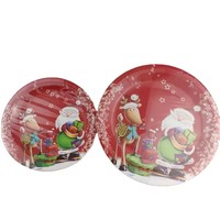 Juego de Vajilla Desechable Navideño Personalizado al por Mayor, Decoración con Temática de Santa Claus, Apto para Alimentos y Ecológico