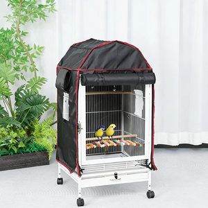 Funda para Jaula de Pájaros Duradera, Transpirable y Lavable, con Cierre, Bandeja de Plástico, Universal, Negra, Impermeable, Estilo Moderno - Product Image 5