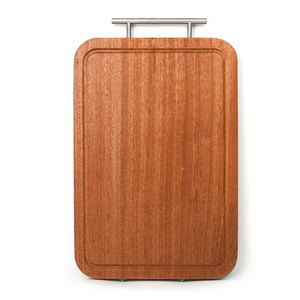 <span class=keywords><strong>Planche</strong></span> à découper professionnelle en <span class=keywords><strong>bois</strong></span> avec poignée en métal, 16 pouces, en <span class=keywords><strong>bois</strong></span> de Sapele, avec rainure de récupération des liquides, neuve - Product Image 1