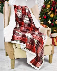 BEST SELLER PER AMAZON MERCATO Rosso Buffalo Plaid Sherpa Tiro Coperta, reversibile Super Morbido Caldo Confortevole Fuzzy Coccole Micro Fuggire - Product Image 3