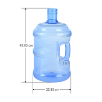 Bouteille d'eau vide réutilisable en PC bleu de qualité alimentaire, 3 et 5 gallons, avec poignée