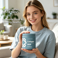 Poudre de peptides de collagène multi-sources OEM, supplément de collagène personnalisé sous marque privée pour la beauté de la peau, des cheveux et des ongles, vente en gros