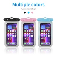 Sac étanche pour téléphone en TPU avec particules lumineuses, flottant sur l'eau, un accessoire indispensable pour les activités nautiques