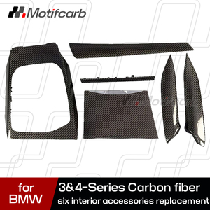 Pour BMW Série 3 4 G20 G21 G22 G26 I3 I4 2019-2025 : Amélioration des accessoires intérieurs de la console centrale de voiture en fibre de carbone véritable brillante - Product Image 2