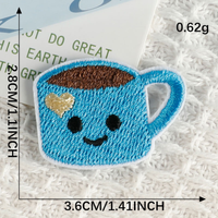 Patch brodé thermocollant mini taille en feutre PVC écologique avec paillettes, style coréen mignon, motifs Wappen, arc-en-ciel, tasse, tournesol, maison pour sacs