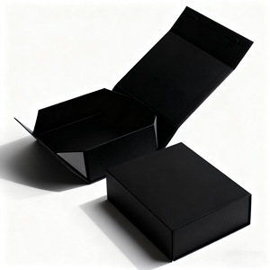 Sang trọng màu đen từ đóng cửa các tông giấy bao bì trang điểm nước hoa chai Set Hộp quà tặng - Product Image 1