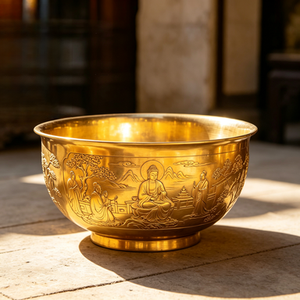 OEM Custom CNC Machined Repouss Brass Ritual Bowl Religious Feng Shui Metal <b>Craft</b> - Product Image 3