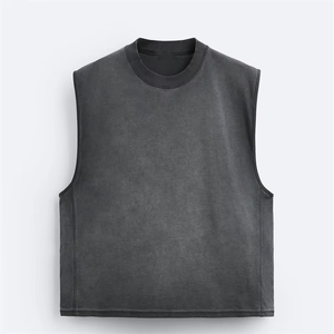 T-shirt da ginnastica per i muscoli dei pesi massimi personalizzati da uomo t-shirt con canotta corta <span class=keywords><strong>nera</strong></span> senza maniche - Product Image 1