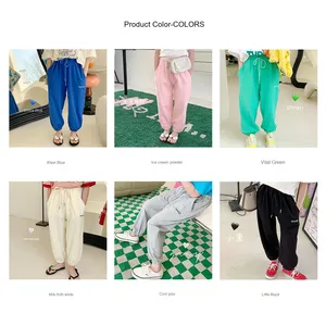 <span class=keywords><strong>Pantalon</strong></span> de jogging de sport décontracté pour grands enfants de 3 à 8 ans <span class=keywords><strong>pantalon</strong></span> d'été à neuf points pour l'extérieur <span class=keywords><strong>pantalon</strong></span> ample taille moyenne lettre plate pour hommes - Product Image 2