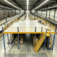 Étagère de mezzanine HONGXIN robuste en acier laminé à froid, sans boulons, avec revêtement en poudre, résistante à la corrosion, réglable et personnalisable