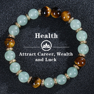8Mm Groene Aventurijn Tijgeroog Stenen Armband Natuursteen Stretch String Kralen Gezondheid Armband Trekken Carrière Rijkdom Geluk - Product Image 3