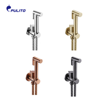 Ensemble de pulvérisateur de bidet Shattaf en laiton gris anthracite, couleur personnalisable, avec robinet d'angle, douchette WC, douche musulmane, emballage personnalisé, OEM