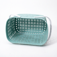 Panier de Douche Portable en Plastique Style Nordique avec Poignées, Organisateur de Rangement pour Salle de Bain et Maison