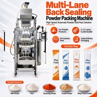 Machine d'emballage automatique à grande vitesse pour poudre de protéines de lactosérum et de créatine, 3 lignes, avec remplisseur à vis sans fin pour sachets