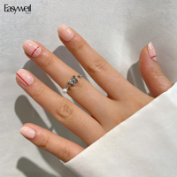 Easywell – Lot de 30 faux ongles courts en gel souple, faits à la main, haute qualité, à presser, en acrylique, vente en gros pour femmes