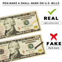 Stylo de test d'outil de faux dollar dans le détecteur de stylo de chèque de papier-monnaie de contrefaçon pour une utilisation avec la monnaie américaine