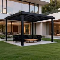 Pergola bioclimatique en aluminium antirouille 3x3m, imperméable, pour jardin, cour et terrasse