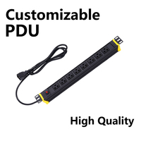 PDU de montage en rack de haute qualité fabriqué en Thaïlande, 8 prises, protection contre les surcharges 10A 13A, carte d'alimentation pour centre de données