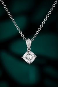 Lab Grown Diamond Link Chain Necklace 1ct 18K <b>Solid</b> <b>Gold</b> <b>Pendant</b> Necklace Wedding Engagement Party Gift Anniversary Women - Product Image 5