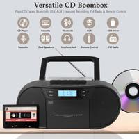 Boombox portable personnalisé avec lecteur CD, enregistreur cassette, télécommande, radio FM, lecteur audio BT