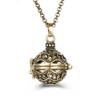 Pendentif diffuseur d'arômes YANYI NL-071 unisexe, design ajouré, chaîne à maillons plaqué bronze antique, style vintage, best-seller