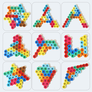 Montessori 3d Stacking Building Block Sets Wooden Puzzle Children Hamburg Puzzle Board Matching Games Toys for Kids Boys Girls - Product Image 5