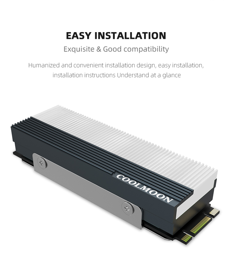 COOLMOON CM-M2A M.2 SSD refroidisseur Adressable 5V ARGB Carte Mère lumière syn Logiciel contrôle LED M2 Soclid state drive dissipateur de chaleur