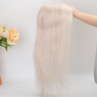 Topper en dentelle à base de soie naturelle pour cuir chevelu, 5.5*6.5 (4.5*4.5), cheveux bruts, 18 pouces, gamme A2, densité 110%, couleur blanche, vente chaude