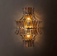 Nouvelle applique murale de luxe personnalisée en verre ambré à plusieurs niveaux, style design, pour hôtel, salle à manger, salon, intérieur