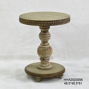 Table basse ronde en bois rustique de style farmhouse, décorative, durable et de haute qualité, à prix abordable - Product Image 2