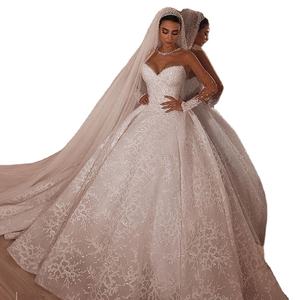 Vestidos <span class=keywords><strong>de</strong></span> Novia <span class=keywords><strong>de</strong></span> Cristal <span class=keywords><strong>de</strong></span> Lujo, Fabricante <span class=keywords><strong>de</strong></span> Turquía, <span class=keywords><strong>Estambul</strong></span> y China, Vestido <span class=keywords><strong>de</strong></span> Novia <span class=keywords><strong>de</strong></span> Gala con Cola Larga y Mangas Largas, Vestidos para Mujer - Product Image 3