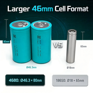<span class=keywords><strong>Batterie</strong></span> LiFePO4 cylindrique 3.2V 15Ah 4680, 4000 cycles, 335g <span class=keywords><strong>pour</strong></span> pack DIY 72V, vélo électrique, outil électrique, stockage portable, USA - Product Image 2