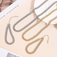Bracelets de cheville à maillons cubains Hip Hop pour hommes, chaînes personnalisées en alliage de zinc et d'or rhodié, cadeau chrétien plaqué or, vente en gros