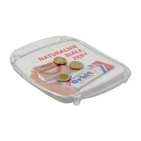 Plateau de pièces de monnaie PS en plastique à impression personnalisée promotionnelle pour restaurant hôtel et bar avec impression de logo personnalisé