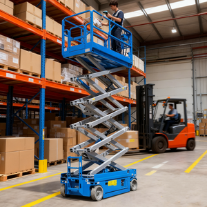 Platform Kerja Udara Hidrolik Bertenaga Sendiri Bersertifikat CE Baru yang Dapat Disesuaikan, Konstruksi Logam, Tali Kawat - Product Image 6