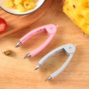 Outil multifonctionnel en acier inoxydable pour retirer les tiges de fraises et les yeux d'ananas, outil de dénoyautage pour fruits et légumes, 2 pièces - Product Image 1