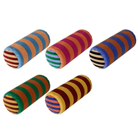 Longs oreillers ronds coussins à rayures rétro oreiller décoratif en velours coloré pour canapé literie décoration de la maison